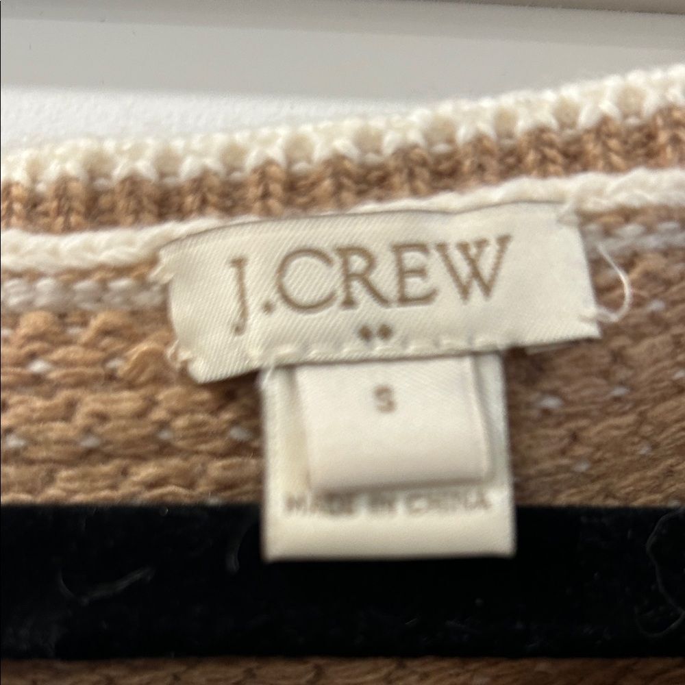 J. Crew Tan & White Knit Sweater, Size Small - Picture 6 of 11
